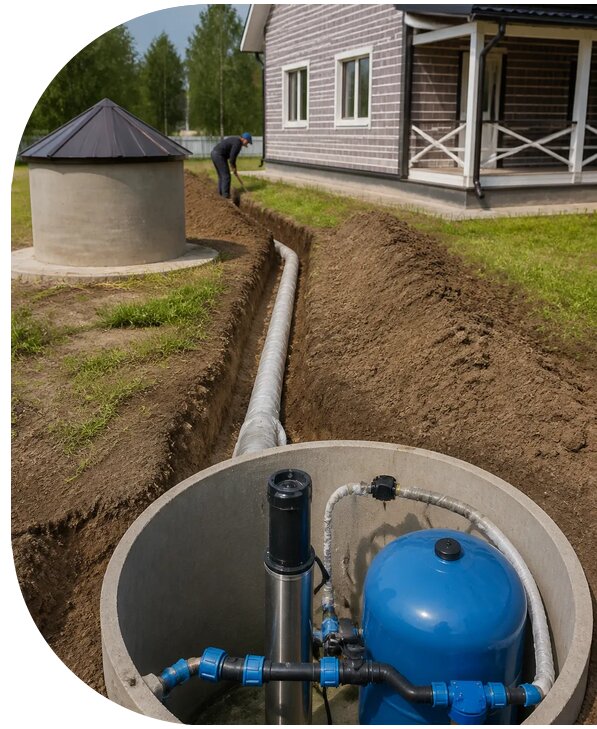 Водоснабжение дома из колодца в Тихорецке от 46382 р. | АПаруса-Тхр
